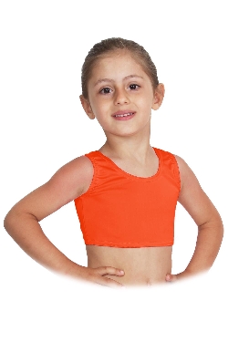 TOP DANZA LYCRA CORTO CON SPALLINE SPESSE ARANCIONE BABY